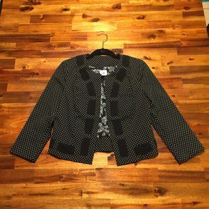 LAST CALL Cabi Black Polka Dot Crop Blazer